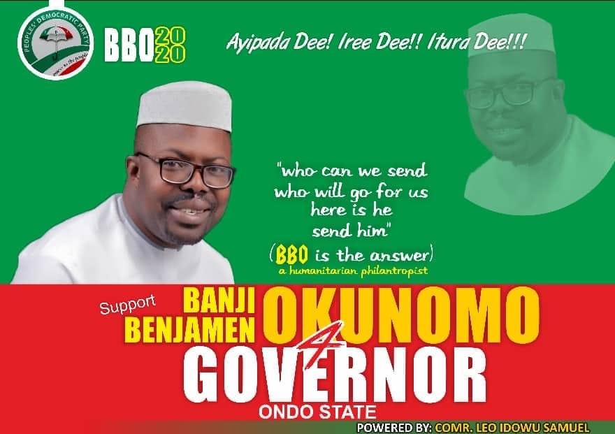 PDP GOVERNORSHIP ASPIRANT, BANJI OKUNOMO’s AGENDA FOR ONDO STATE