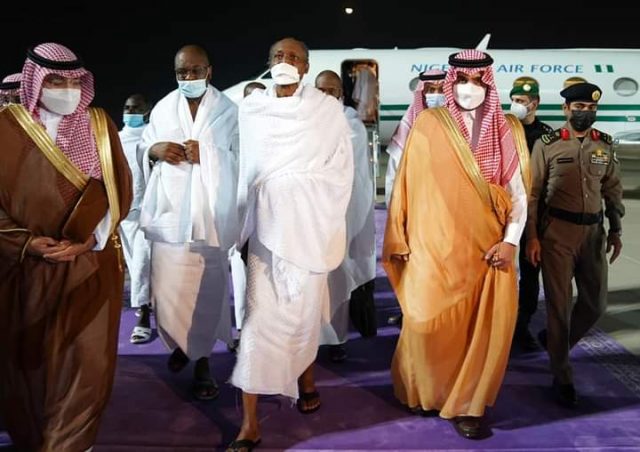 PICTORIAL: Buhari performs lesser hajj in Makkah, Saudi Arabi