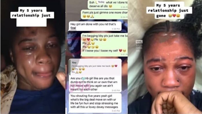 Femi, you promised me forever – Lady weeps as boyfriend dumps her after 5 years
